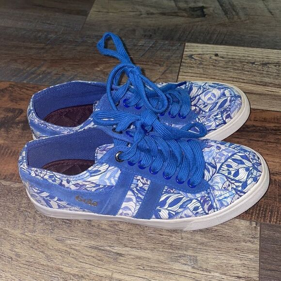 Gola x Liberty Quota Sneaker Royal Blue & White Floral - Picture 9 of 9